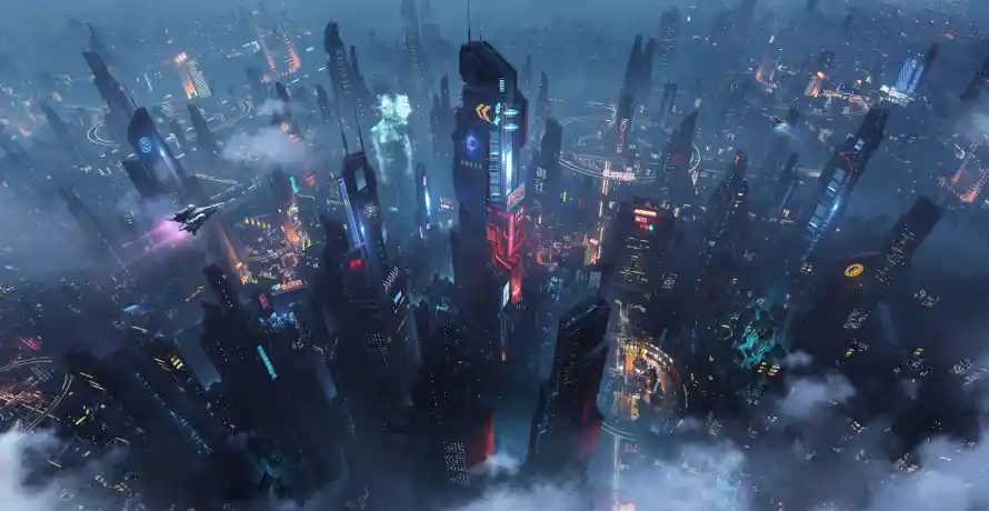 8k夜景壁纸-科幻 - 都市-霓虹「哲风壁纸」
