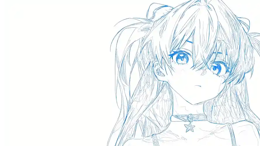 3k动漫壁纸-线稿 - 蓝白-eva「哲风壁纸」