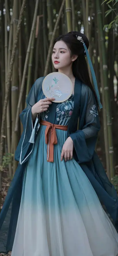 4k团扇壁纸 - 汉服 - 竹林 - 古风美女「哲风壁纸」