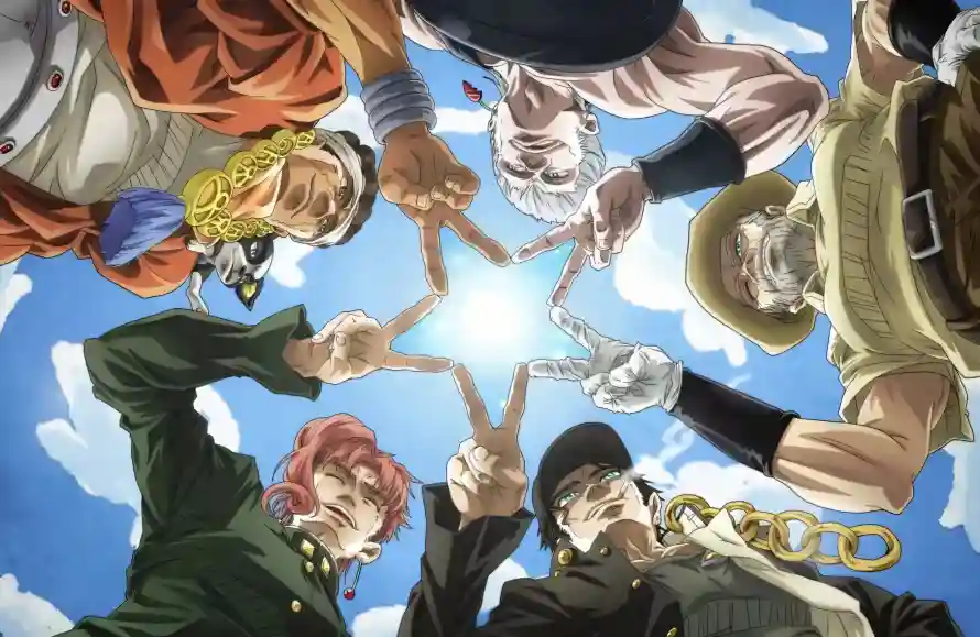 2k手势壁纸-蓝天 - JOJO-动漫角色「哲风壁纸」
