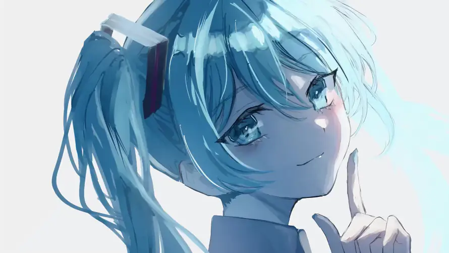 4k动漫壁纸-少女 - 蓝发-蓝色「哲风壁纸」