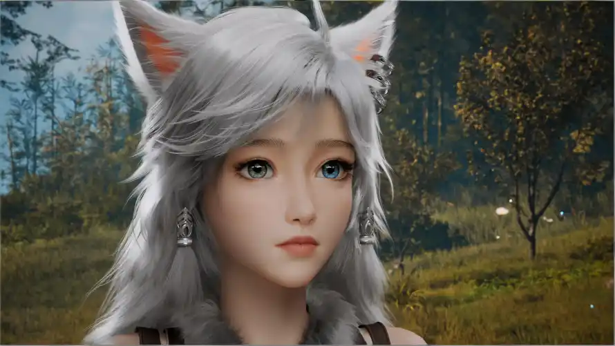 4k森林壁纸-猫耳 - 草地-银发「哲风壁纸」