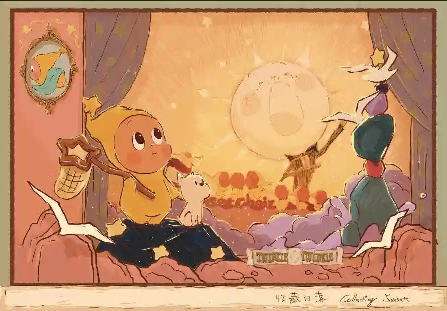 2k月亮壁纸-玩偶 - 星星人-暖色调「哲风壁纸」