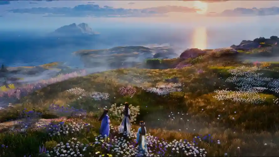 4k夕阳壁纸-山峦 - 海景-花海「哲风壁纸」