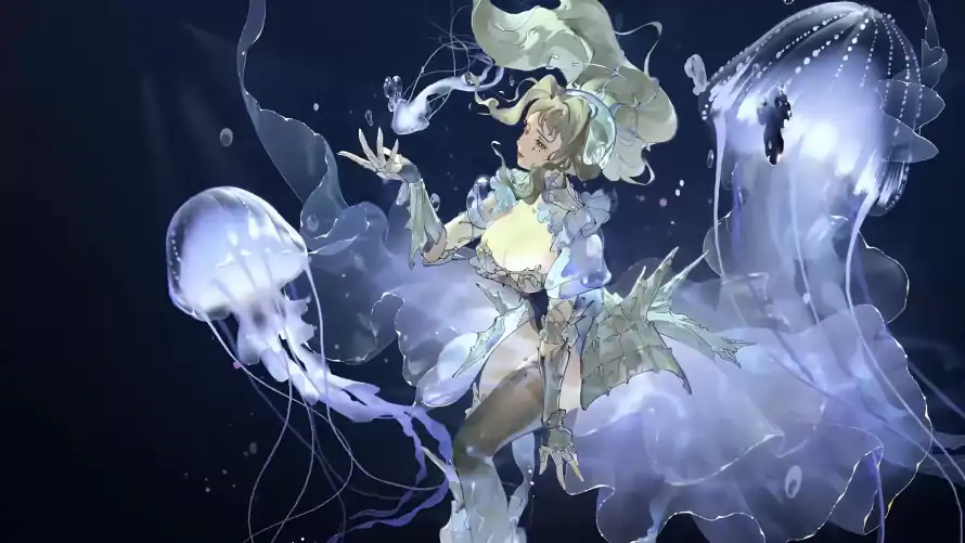 4k奇幻壁纸-水母 - 二次元-深海风格「哲风壁纸」