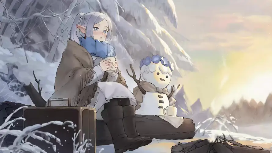 4k冬日壁纸-围巾 - 雪人-雪景「哲风壁纸」