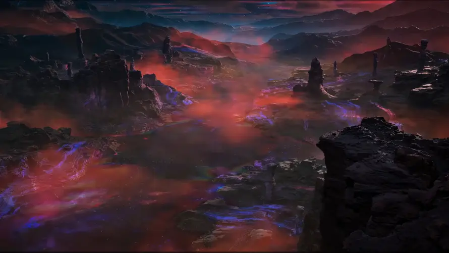 4k山峦壁纸-风景 - 玄幻场景-红色云雾「哲风壁纸」