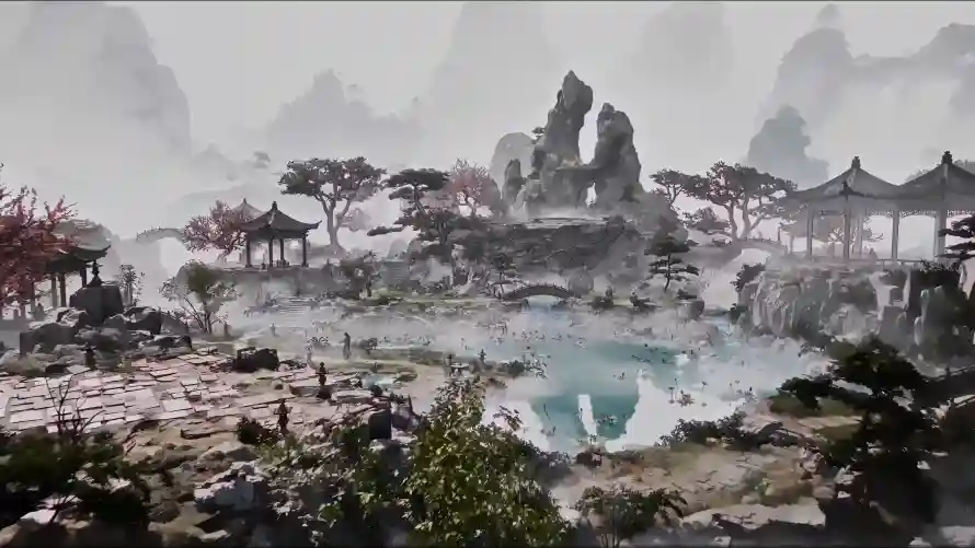 4k亭台壁纸-山水 - 湖泊-风景「哲风壁纸」
