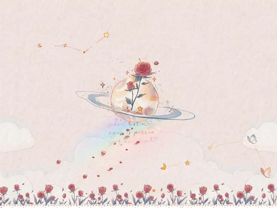 3k彩虹壁纸-星球 - 玫瑰-花朵「哲风壁纸」