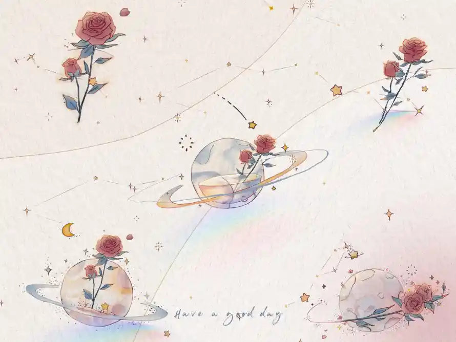3k插画壁纸-星星 - 星球-月亮「哲风壁纸」