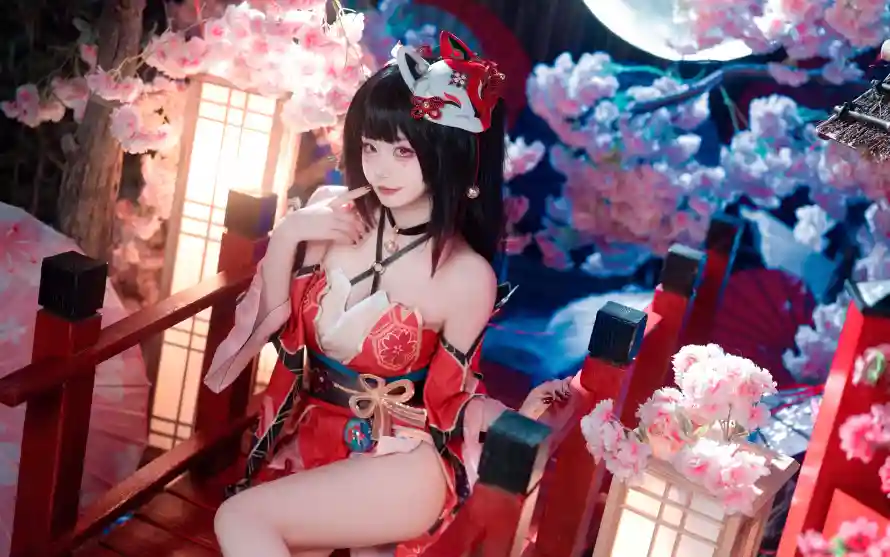 10k写真壁纸-樱花 - 灯笼-美女「哲风壁纸」