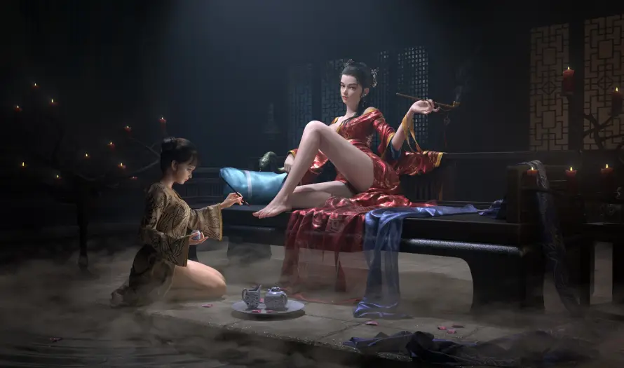 2kcg壁纸-侍女 - 动画-古装「哲风壁纸」