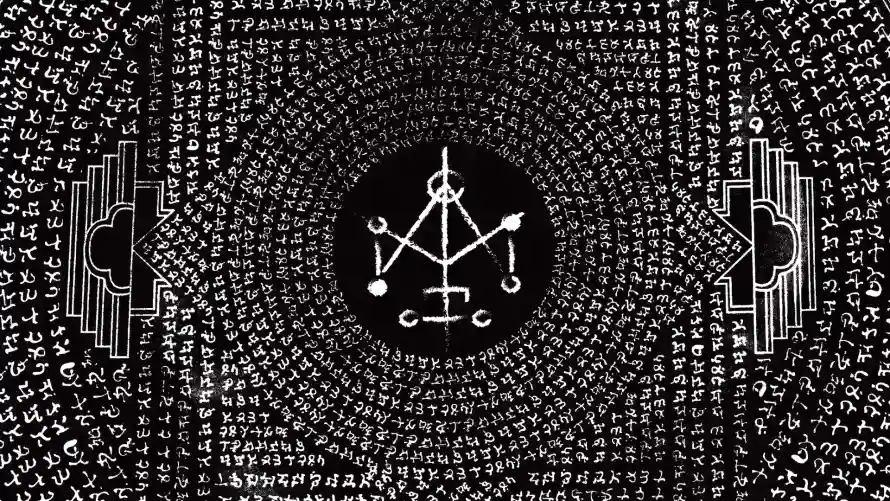 2k纹理壁纸-电影咒 - 文字纹理-暗黑风格「哲风壁纸」
