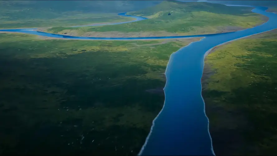4k河流壁纸-航拍 - 草地-风景「哲风壁纸」