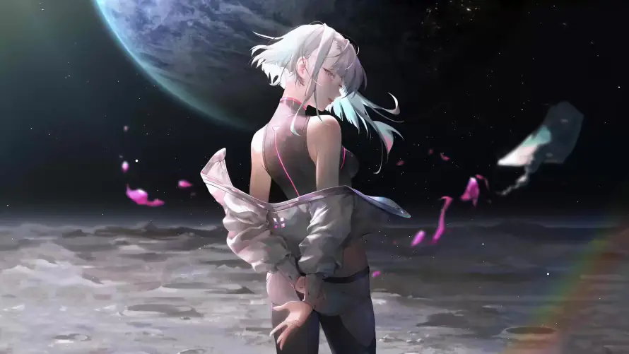 4k太空壁纸-星球 - 月球-背影「哲风壁纸」