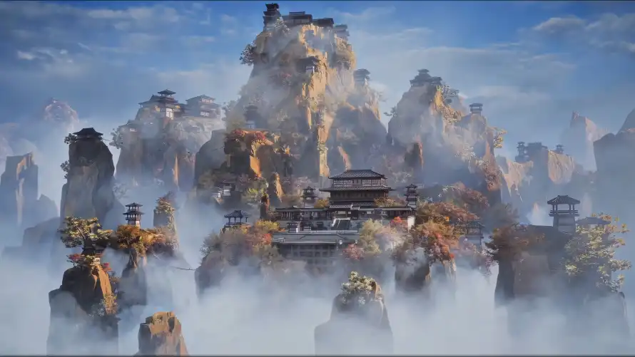 4k云雾壁纸-仙境 - 古建-山峰「哲风壁纸」