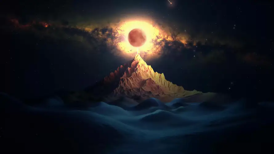 4k云雾壁纸-夜景 - 山峦-山峰「哲风壁纸」