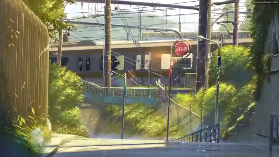 2k动漫壁纸-坡道 - 火车-绿植「哲风壁纸」