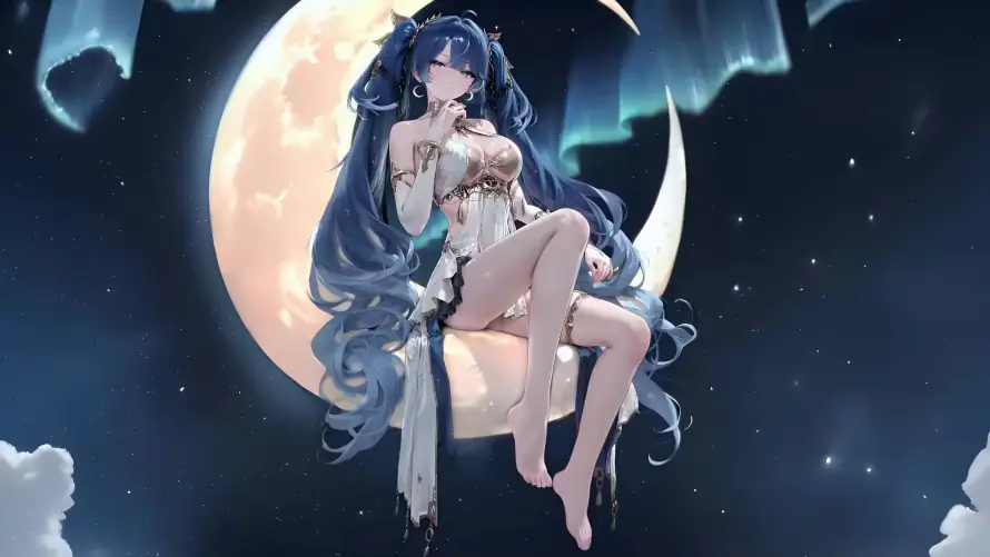 4k云朵壁纸-尤诺 - 星空-月亮「哲风壁纸」