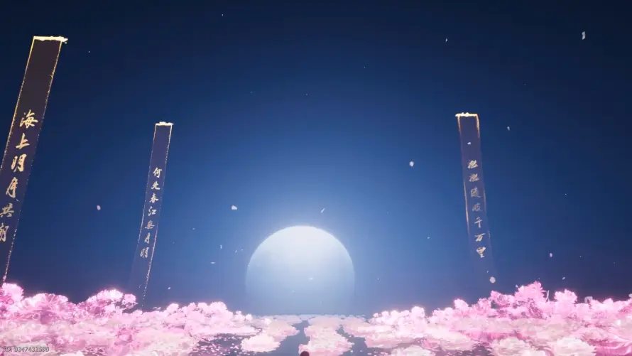 2k古风壁纸-夜景 - 樱花-游戏「哲风壁纸」