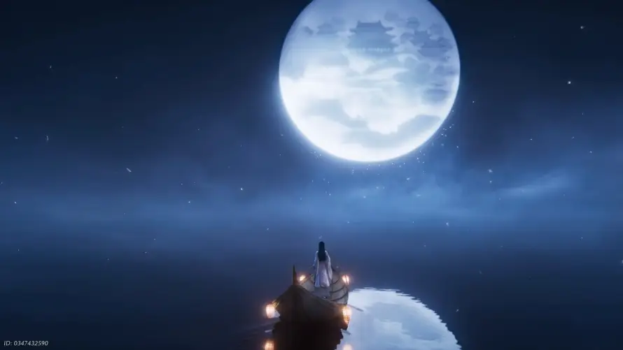 2k倒影壁纸-月夜 - 水面-游戏「哲风壁纸」