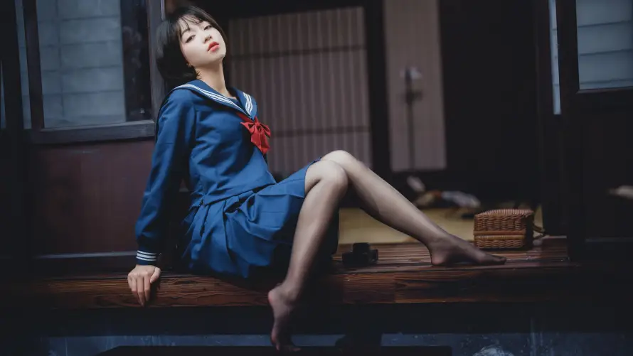 4k坐姿壁纸-jk - 少女-黑丝「哲风壁纸」