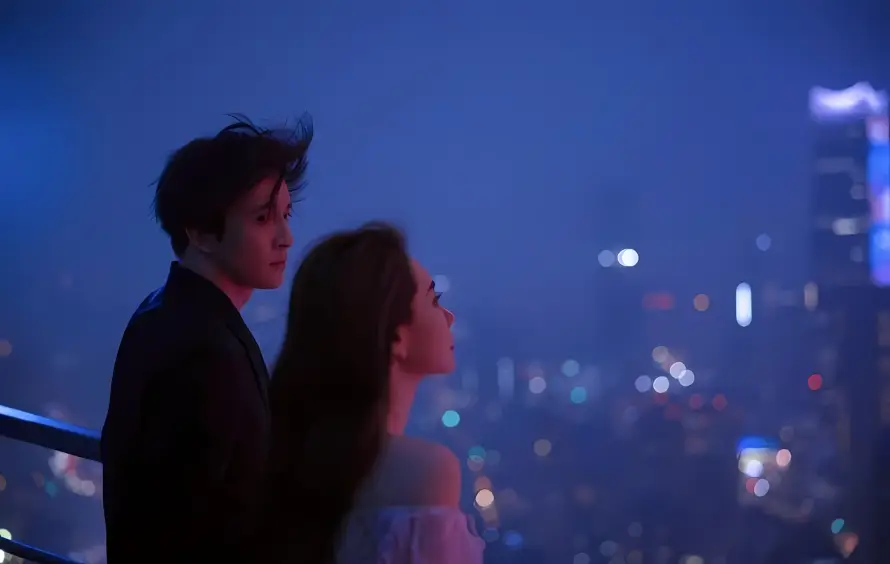 2k城市壁纸-夜景 - 情侣-蓝色「哲风壁纸」