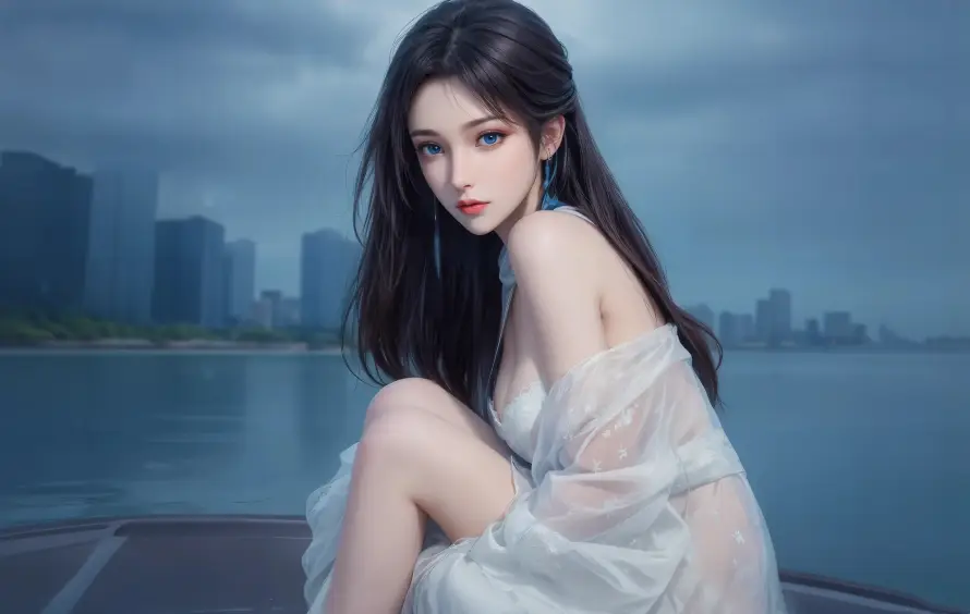 3k云韵壁纸-国漫 - 水边-美女「哲风壁纸」