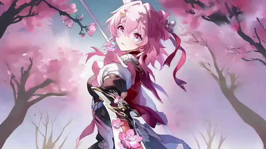4k剑士壁纸-樱花 - 二次元-樱花树「哲风壁纸」
