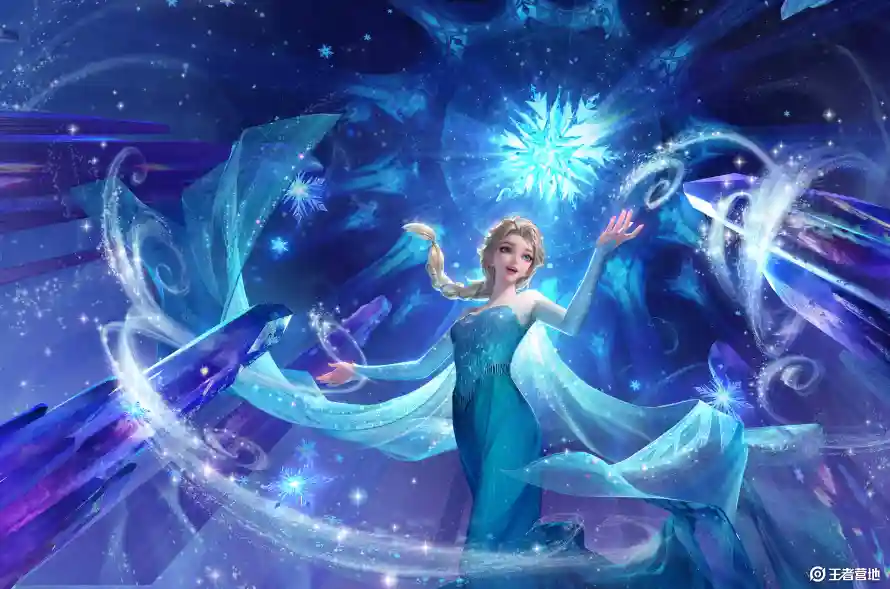 12k冰雪壁纸-星空 - 甄姬-艾莎「哲风壁纸」