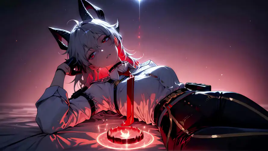4k兽耳壁纸-苇草 - 明日方舟-暗系背景「哲风壁纸」