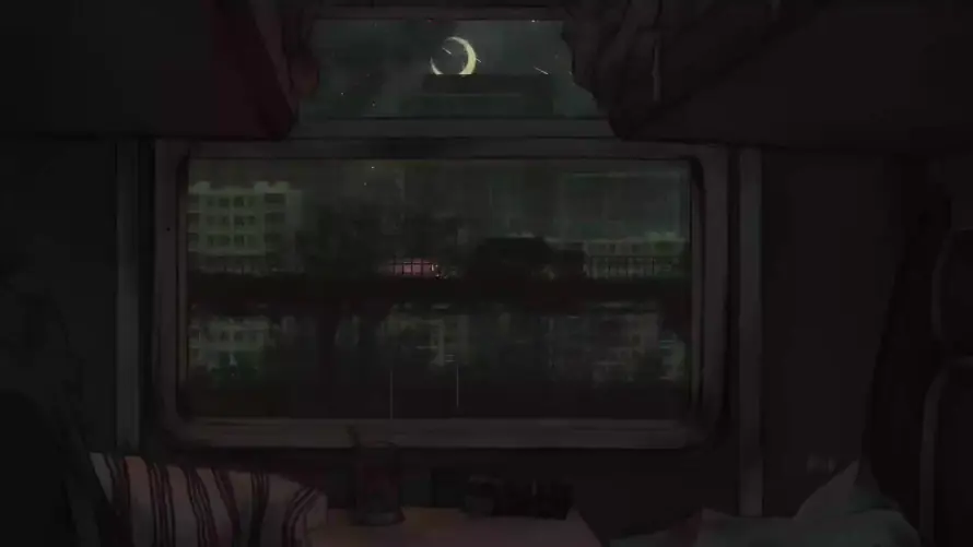 4k夜景壁纸-晚上 - 月亮-火车「哲风壁纸」