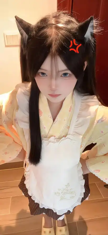 4k室内壁纸 - 黑发 - 手机壁纸 - 猫耳美女「哲风壁纸」