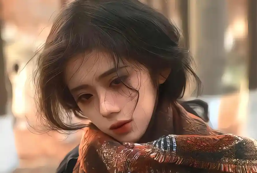 4k美女壁纸-文艺风 - 氛围感-凌乱发丝「哲风壁纸」
