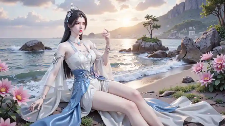 3k仙逆壁纸-古风 - 海边-莲花「哲风壁纸」