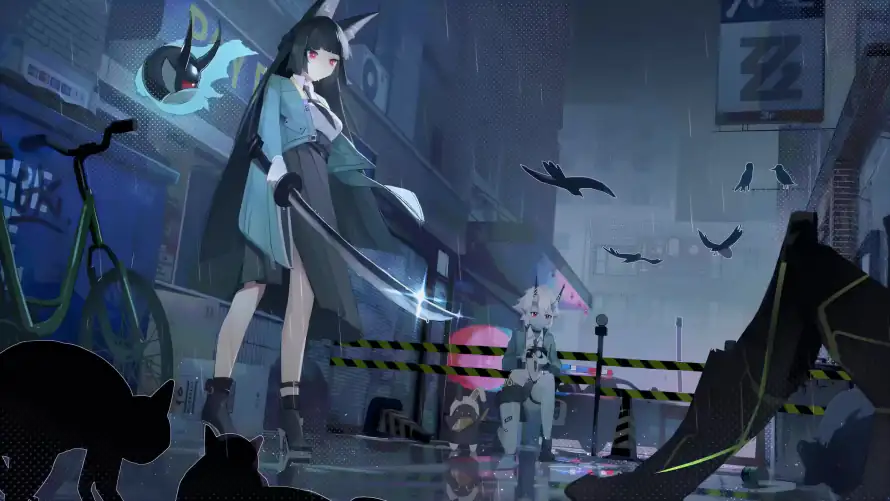 4k乌鸦壁纸-夜晚 - 黑猫-二次元「哲风壁纸」