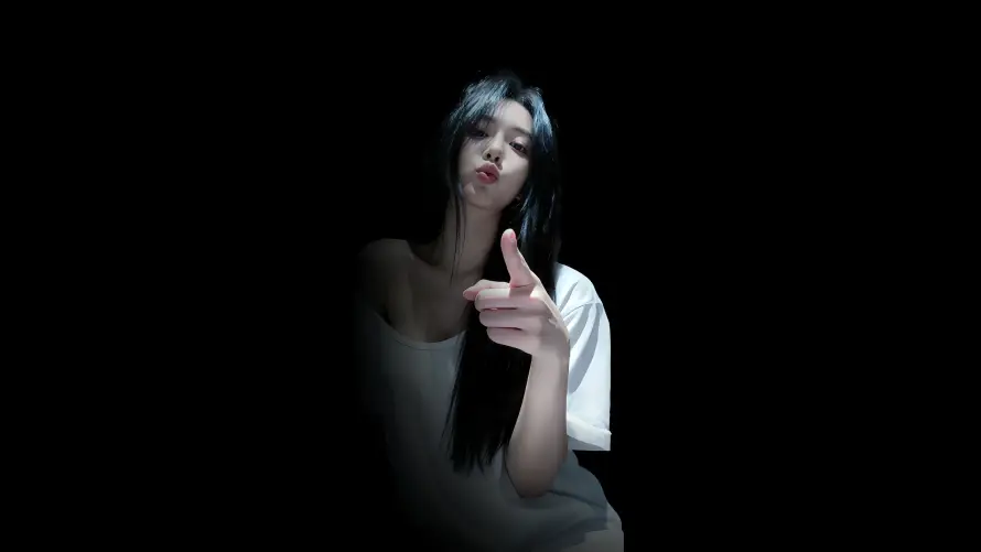 4k俏皮女孩壁纸-暗光美女 - 暗黑光影-暗黑氛围「哲风壁纸」