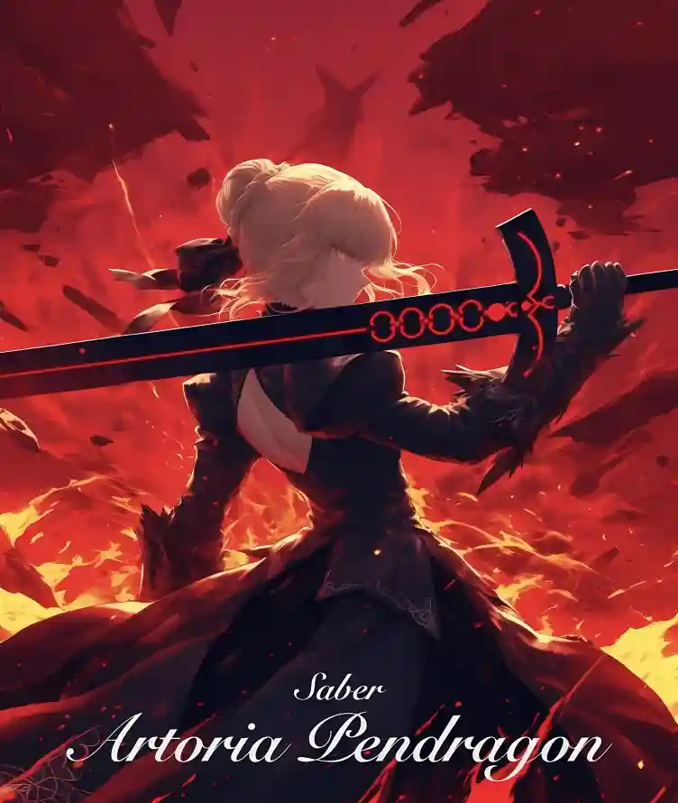 4k火焰壁纸 - Fate - 红色背景 - saber「哲风壁纸」