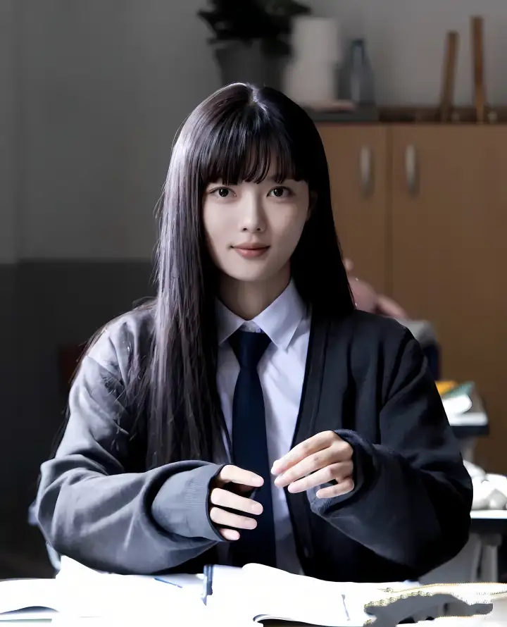 4k教室壁纸 - 校服 - 长发 - 学生装「哲风壁纸」