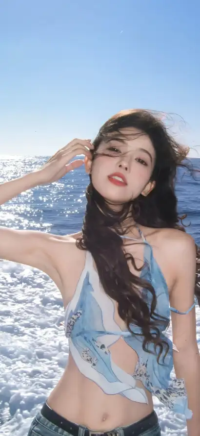 4k海浪壁纸 - 海边 - 清新 - 真人美女「哲风壁纸」