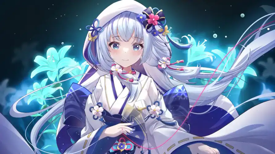 2k原神壁纸-和服 - 星空-长发「哲风壁纸」