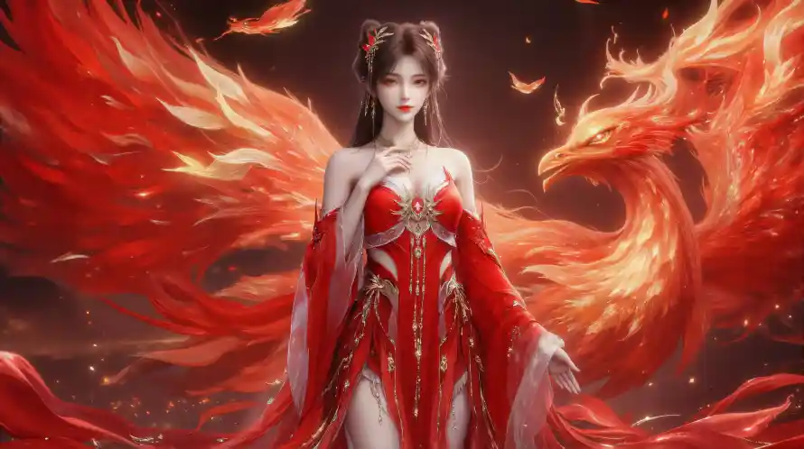 4k凤凰壁纸-古风 - 玄幻-红衣「哲风壁纸」
