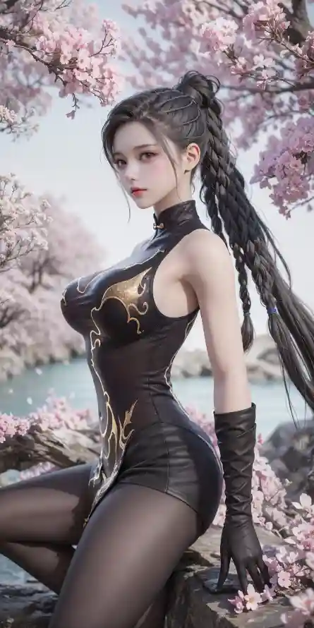 4k樱花壁纸 - 长发 - 黑丝 - 季莹莹「哲风壁纸」