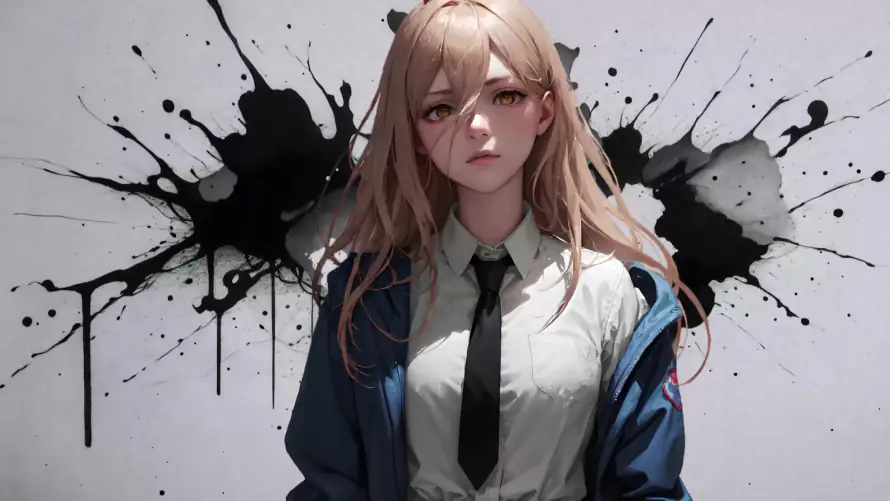 4k02壁纸-校服 - 金发-电锯人「哲风壁纸」