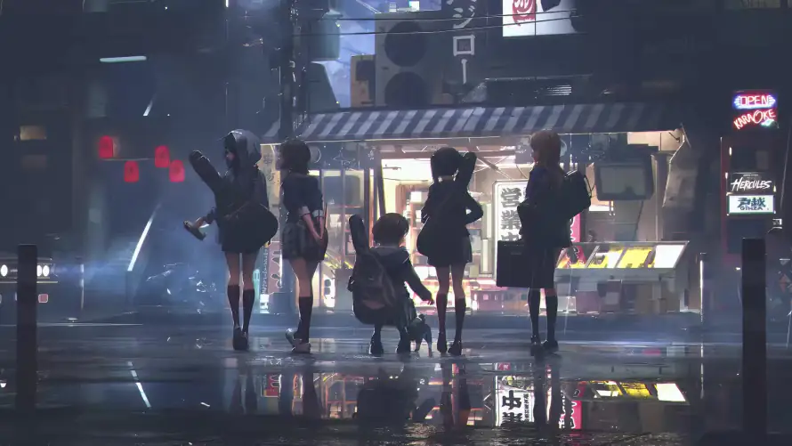 4k动漫壁纸-jk - 少女-街道「哲风壁纸」