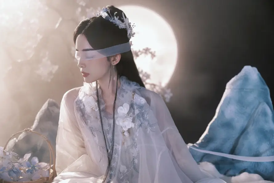 2k古装壁纸-古风 - 月亮-白衣「哲风壁纸」