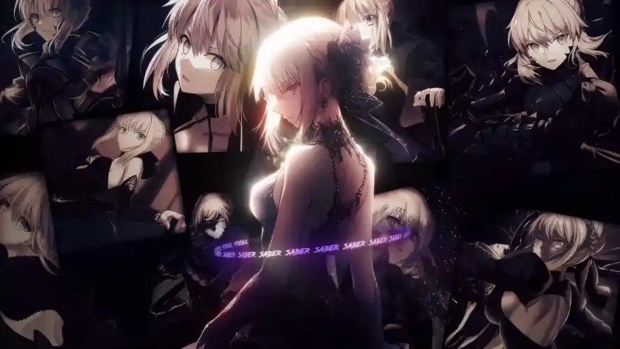 4kFate壁纸 - 文字环绕 - saber - 二次元角色「哲风壁纸」
