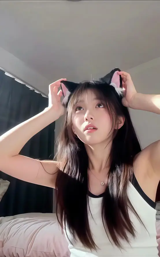 4k卧室壁纸 - 可爱 - 女生 - 猫耳「哲风壁纸」