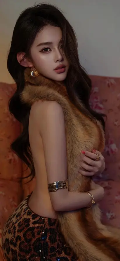4k性感壁纸 - 手镯 - 美女 - 豹纹裙「哲风壁纸」