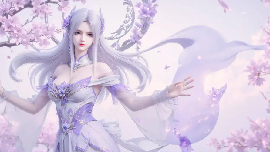4k樱花壁纸-小医仙 - 动漫角色-古风服饰「哲风壁纸」